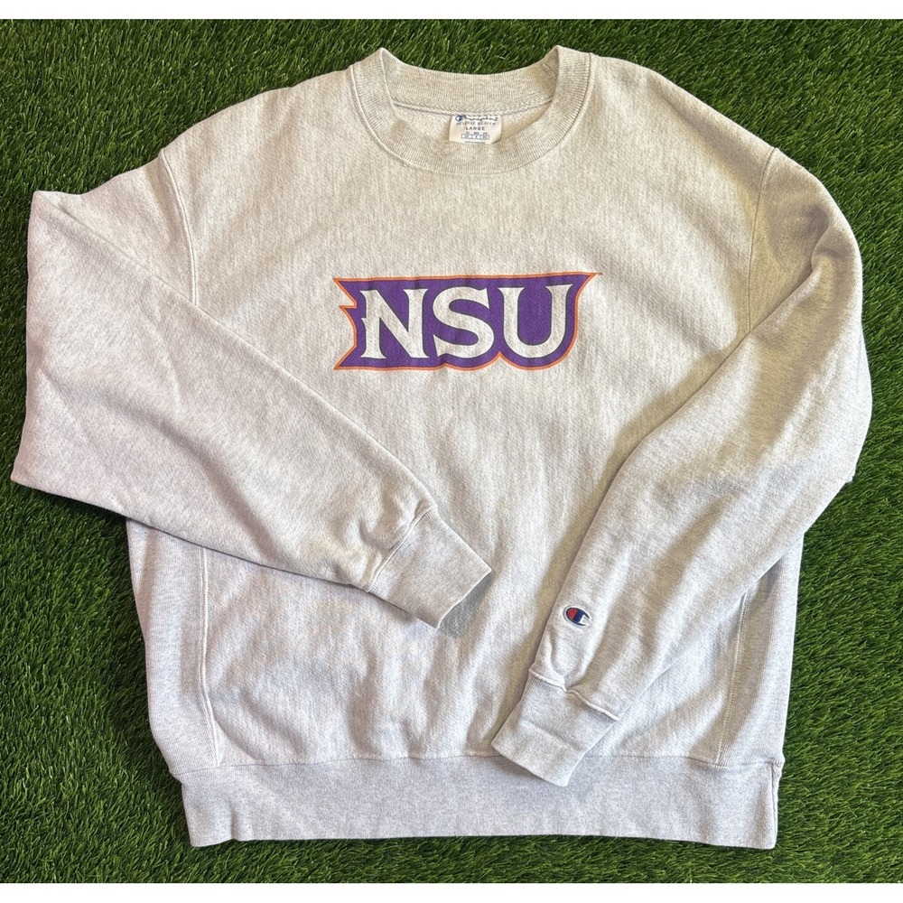 Vintage Champion Reverse Weave NSU Demons Northwestern Sz L Gray Sweatshirt